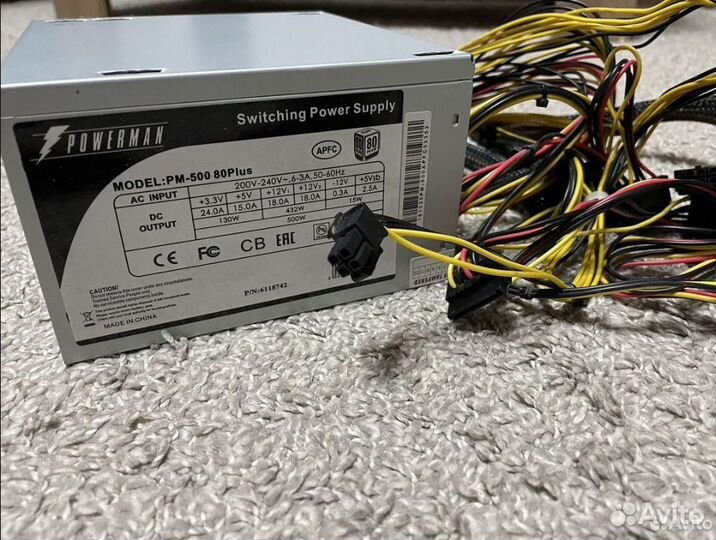 Блок питания 500 ватт Powerman, тихий и надежный