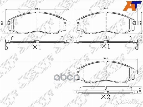 Колодки тормозные перед nissan navara II/III