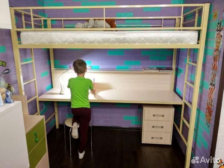 Кровать двухьярусная металл 120 см шириной