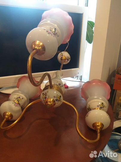 Люстра 3 рожка, стакан/колокольчик