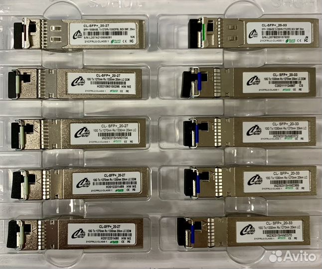 Модули SFP+ WDM, дальность до 20 км (12 dB)