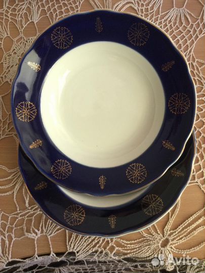 Тарелки Коростень СССР кобальт