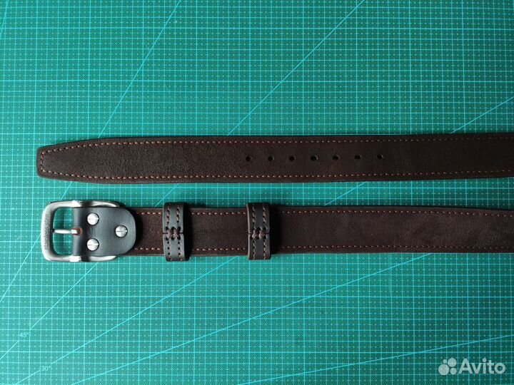 Широкий ремень из кожи буйвола