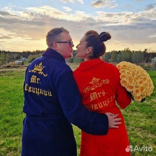 Махровый халат с именной вышивкой на заказ