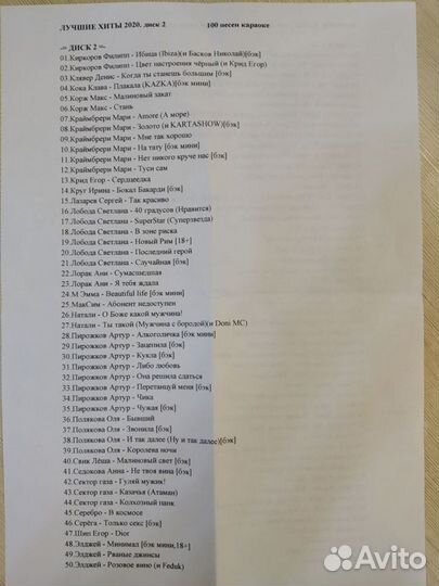 Диск караоке 2020-2021 новый