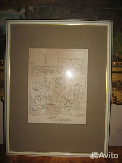 Литография старинная оригинал