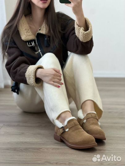 Ботинки из натуральной замши и меха