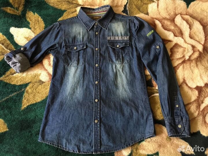 Рубашка джинсовая на мальчика,рост 158 см