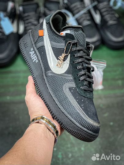 Кроссовки Nike Air Force 1 Off-White black the ten