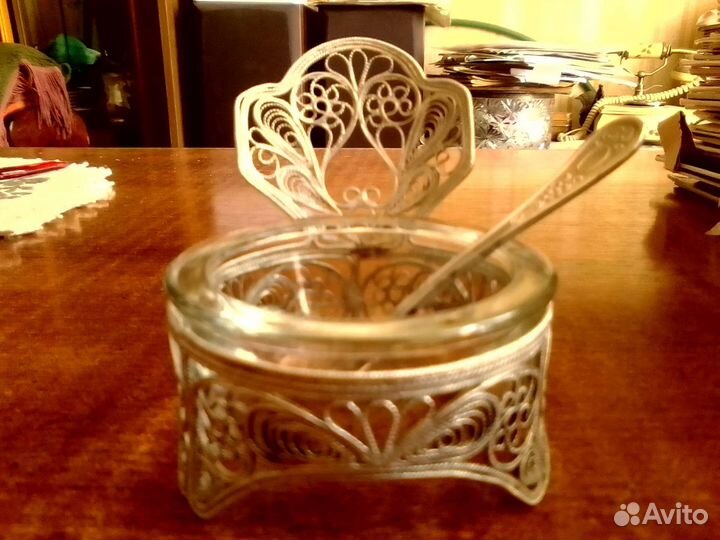 Мельхиоровая солонка СССР