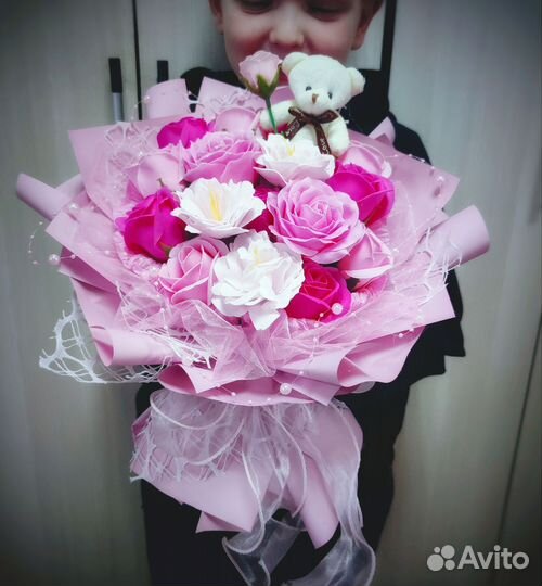 Мыльные розы, букет из мыльных роз