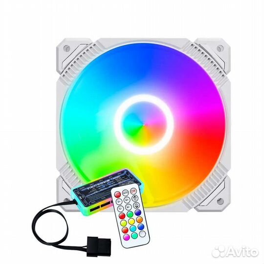 Комплект вентиляторов для пк белые argb с пультом