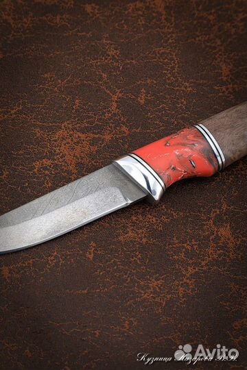 Нож Малыш-1, Х12мф, рукоять карельская береза кори