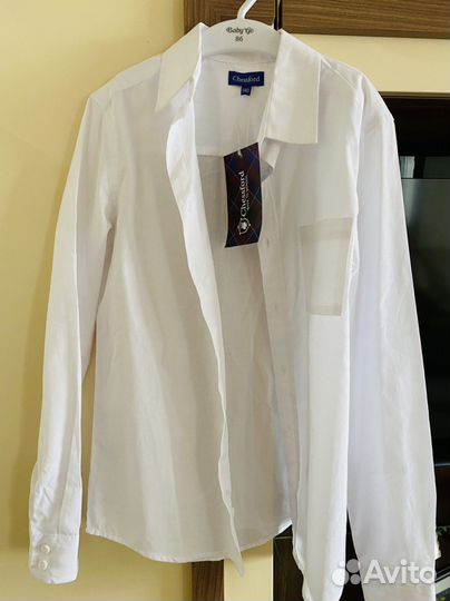 Рубашка белая, рост 140