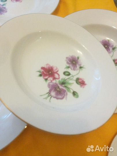 Столовый набор тарелок kahla гдр 6 шт глубокие