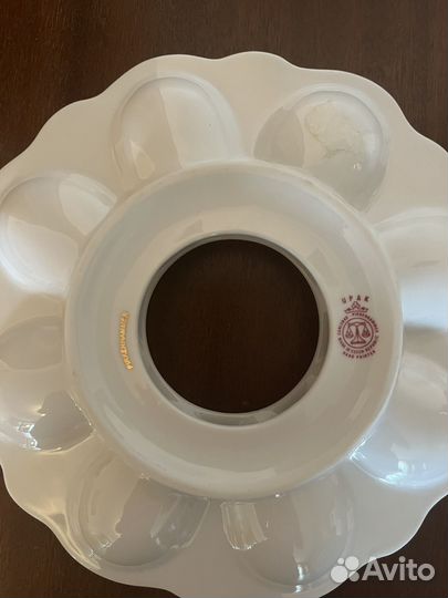 Блюдо подставка для яиц фарфор Чехия