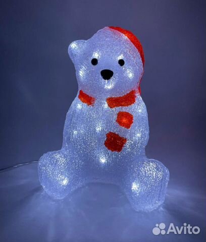 Светодиодный медведь акрил 30 LED 220v (новый)