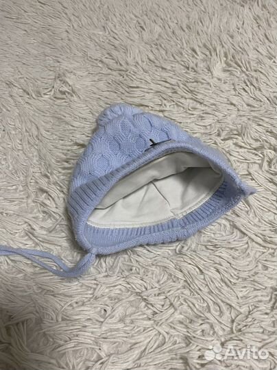 Шапка зимняя для новорождённого 0-6 мес