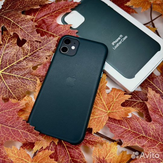 Оригинальный кожаный чехол iPhone 11