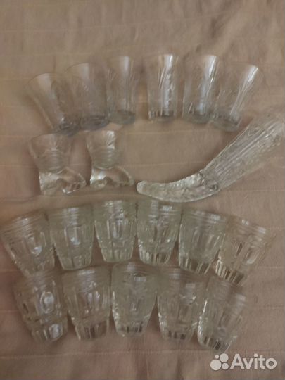 Хрустальные стаканчики, хрустальный рог