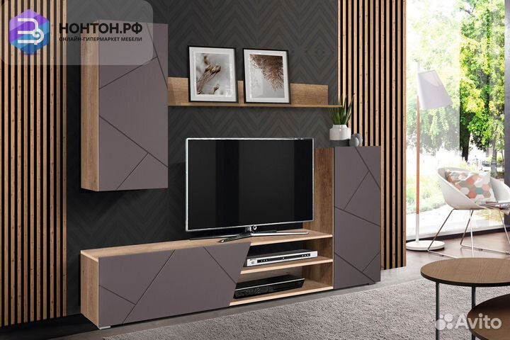 Стенка Прага-6 New дуб каньон / софт грей