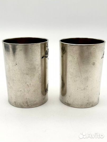 Набор 2 стопки серебро 84 проба, вес 63,3 гр