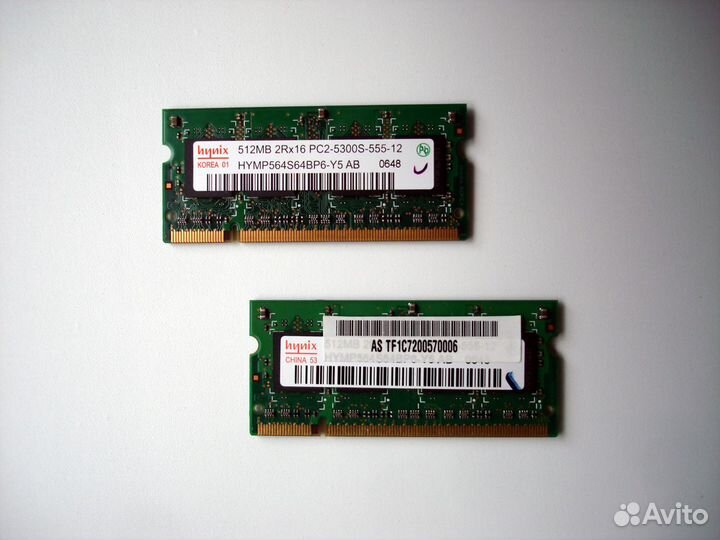 Оперативная память DDR2 sodimm Hynix для ноутбука