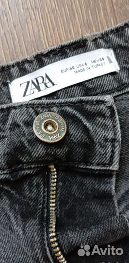 Джинсовые шорты zara модель mom fit