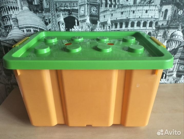 Ящик пластиковый с крышкой для игрушек