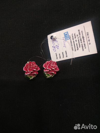 Серьги серебро 925 с эмалью
