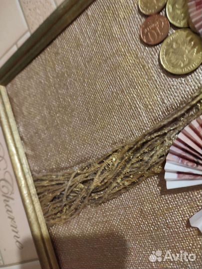 Картина, панно,Денежное дерево, монеты