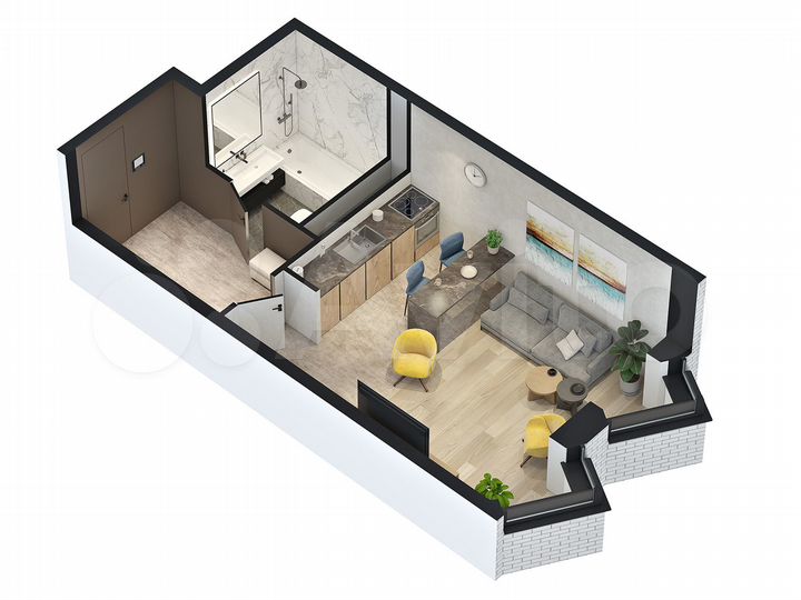 Квартира-студия, 32,6 м², 8/22 эт.