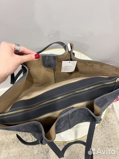 Сумка Polene Cyme замша серая