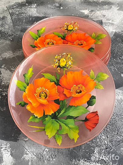 Тарелки набор 6 шт, стекло