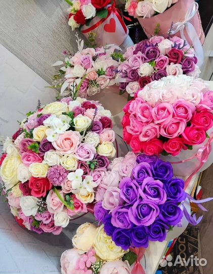 Букеты из мыльных цветов, роз