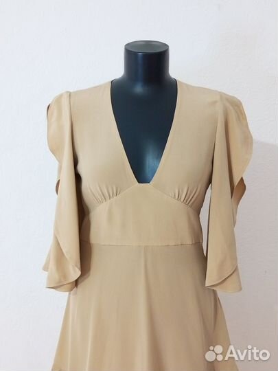 Новое шёлковое бежевое платье Michael Kors