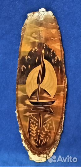 Картина на срезе дерева СССР