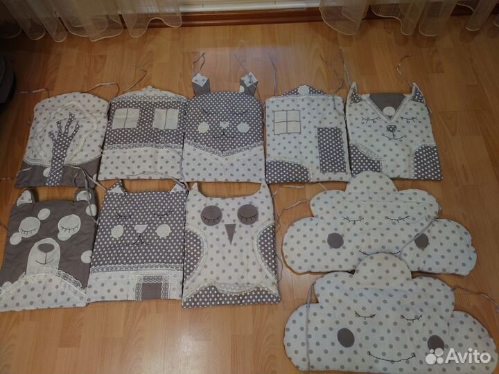 Мягкие бортики для детской кроватки