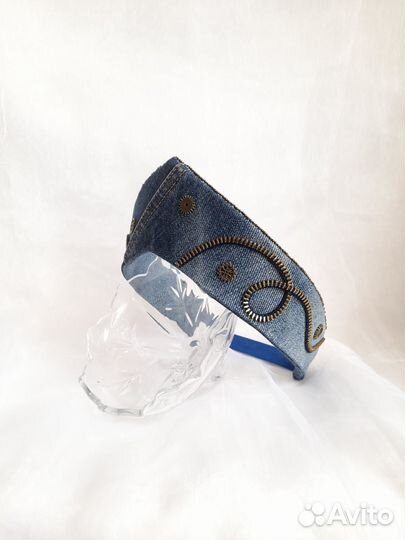 Современный кокошник джинсовый