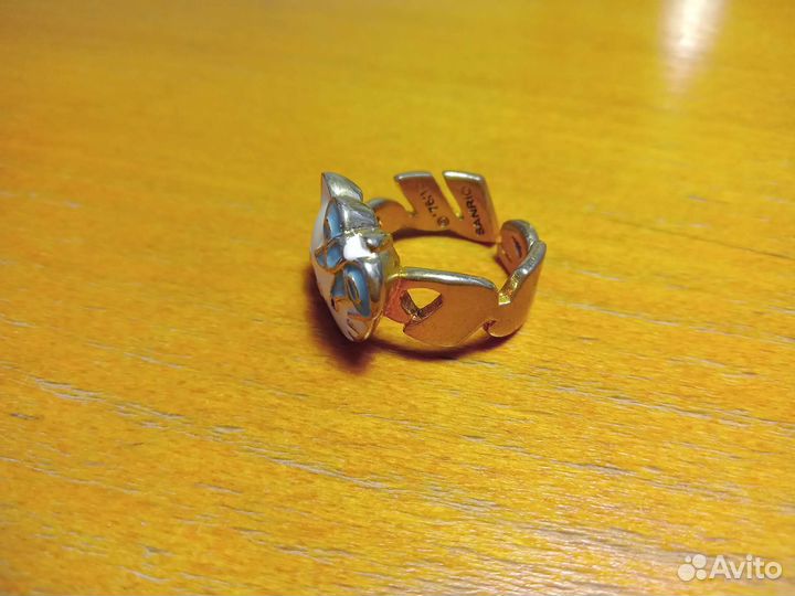 Позолоченое кольцо hello kitty