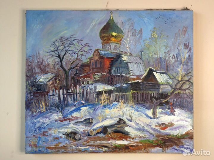 Картина В.И. Тарасов «Боголюбский храм» 1998 г