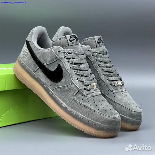 Nike Air Force 1 Grey Замша (Арт.48322)