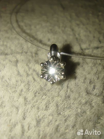 Серебряный чокер колье с бриллиантом