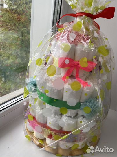 Торт из памперсов для девочки