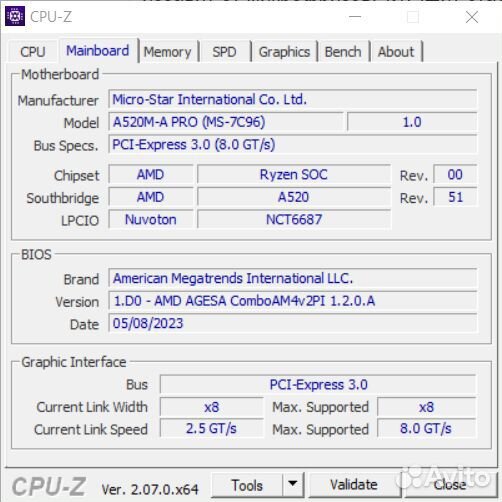 MSI A520M-A PRO+Ryzen 5500+DDR4 4000-4400Мгц 16Gb