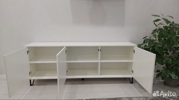 Тумба под тв белая серая