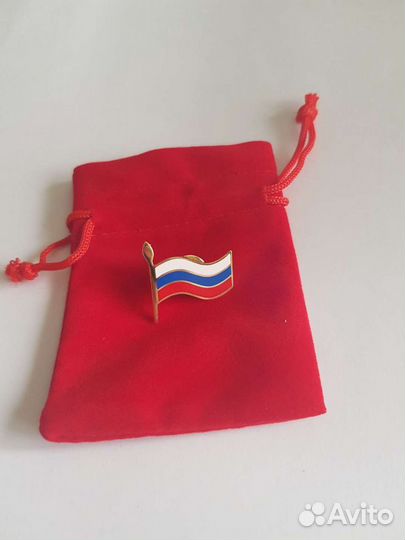 Флаг России значок золото