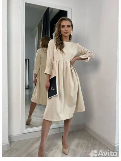 Платье вельветовое 46