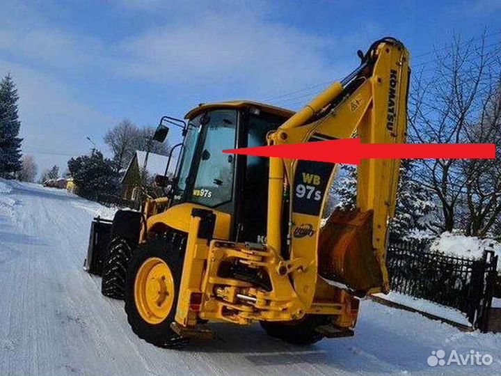 На Komatsu WB93S/WB97R Стекло левое за дверью