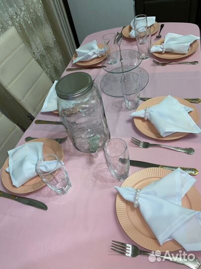 Аренда скатерти, салфетки,тарелки